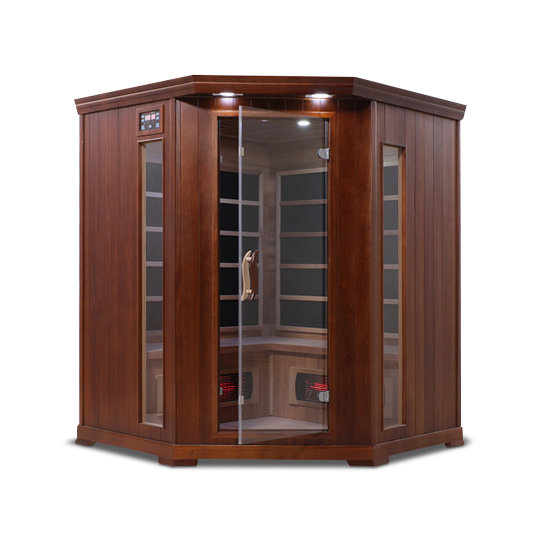 4 Person Full Spectrum Corner Infrared Sauna — Cedar
