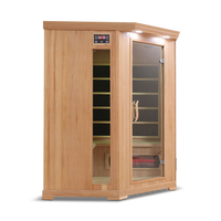 4 Person Full Spectrum Corner Infrared Sauna — Hemlock