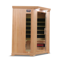 4 Person Full Spectrum Corner Infrared Sauna — Hemlock