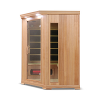 4 Person Full Spectrum Corner Infrared Sauna — Hemlock