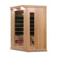 4 Person Full Spectrum Corner Infrared Sauna — Hemlock