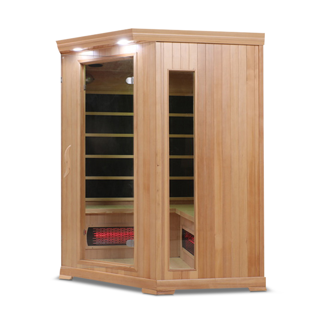 4 Person Full Spectrum Corner Infrared Sauna — Hemlock